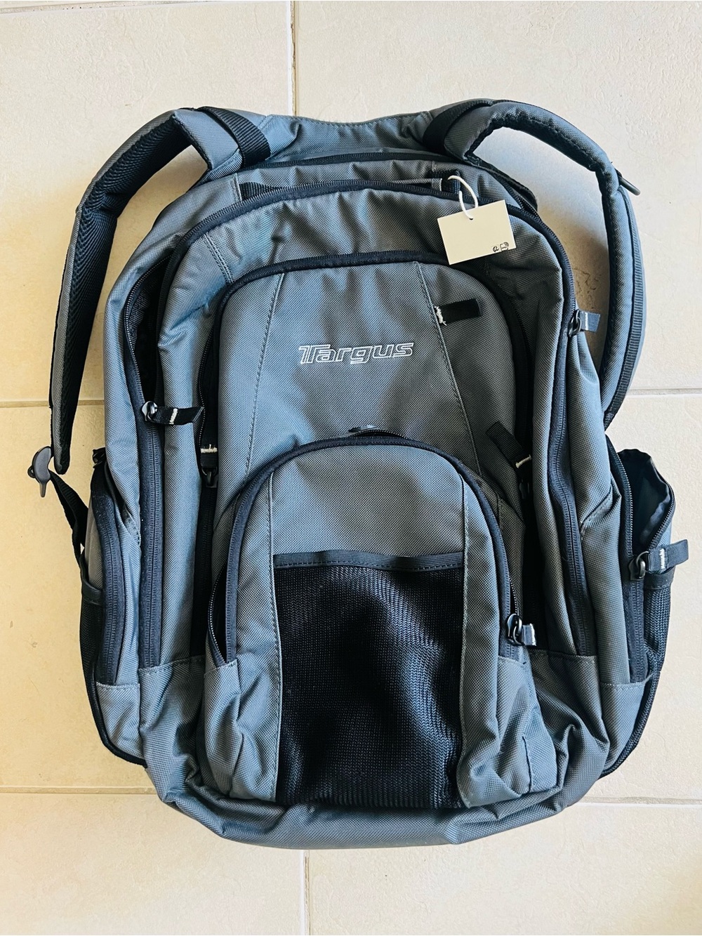Targus Gray and Black Large Travel Backpack 5 layers